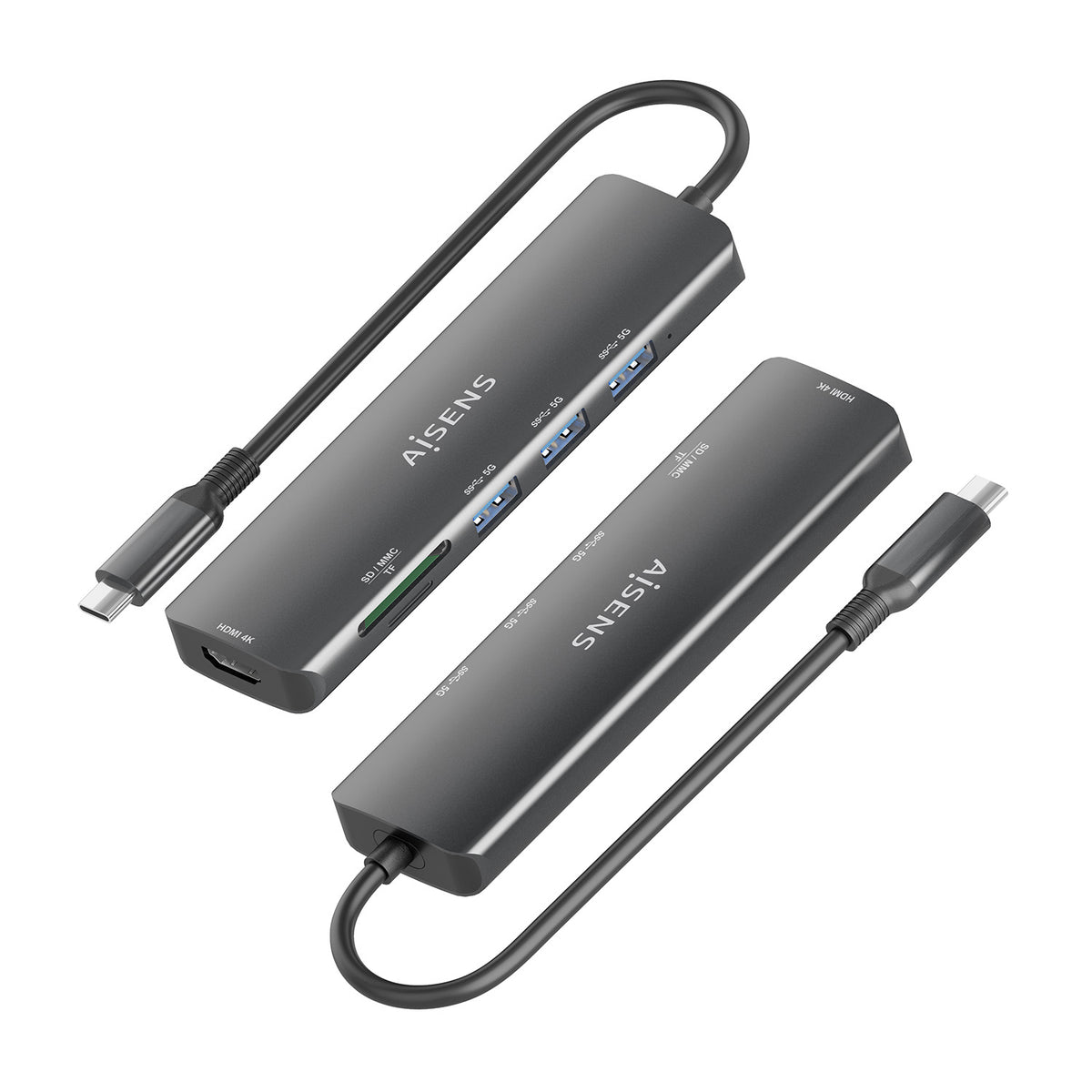 AISENS ASUC-6P024-GR base para portátil y replicador de puertos Alámbrico USB 3.2 Gen 1 (3.1 Gen 1) Type-C (4)