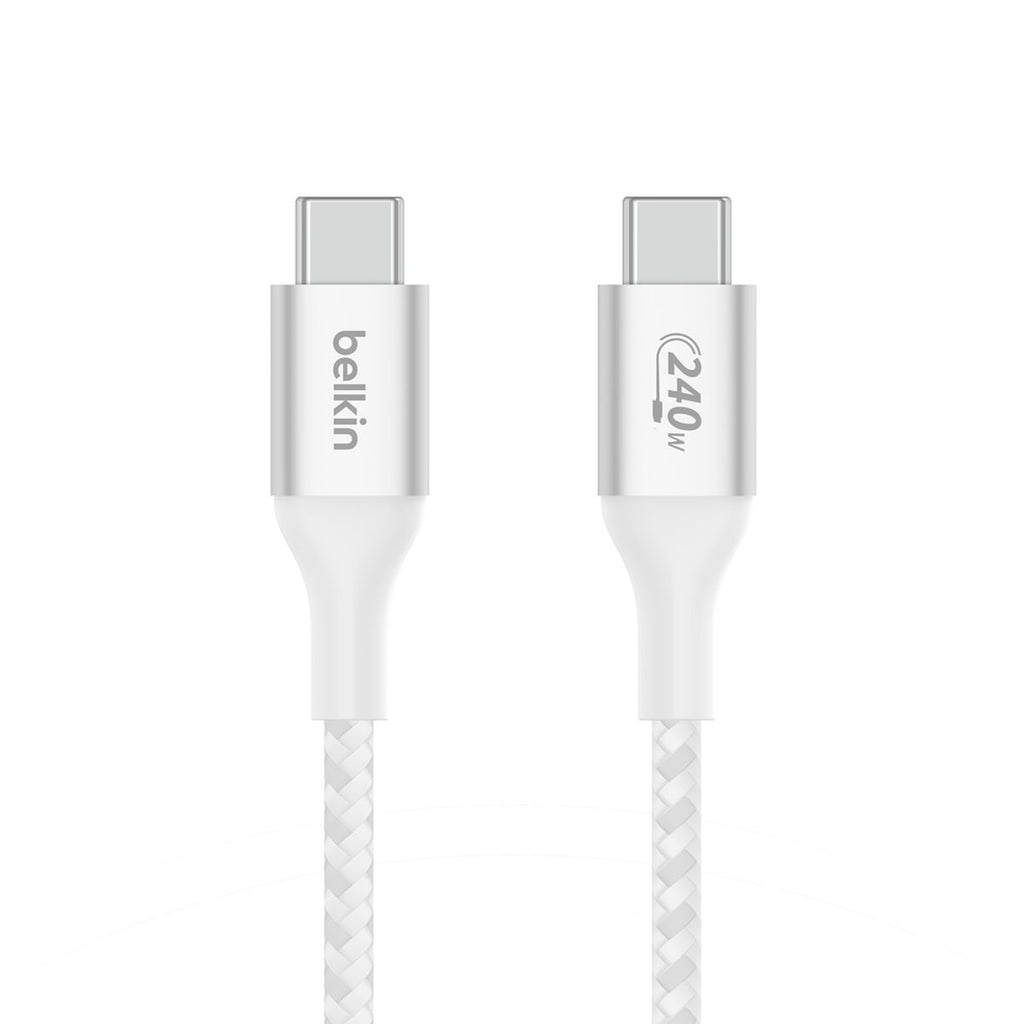 Cable USB - USB-C (M) a USB-C (M) - USB 2.0 - 1 m - compatible con hasta 240 W de potencia - blanco