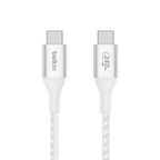 Cable USB - USB-C (M) a USB-C (M) - USB 2.0 - 1 m - compatible con hasta 240 W de potencia - blanco