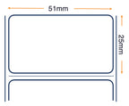 Labels, Zebra, Plástico, 8100T Z-Destruct PE, Anchura: 50.8 mm, Altura: 25.4 mm, Diámetro: 200 mm, Diámetro del núcleo: 76 mm 3012672 (2)