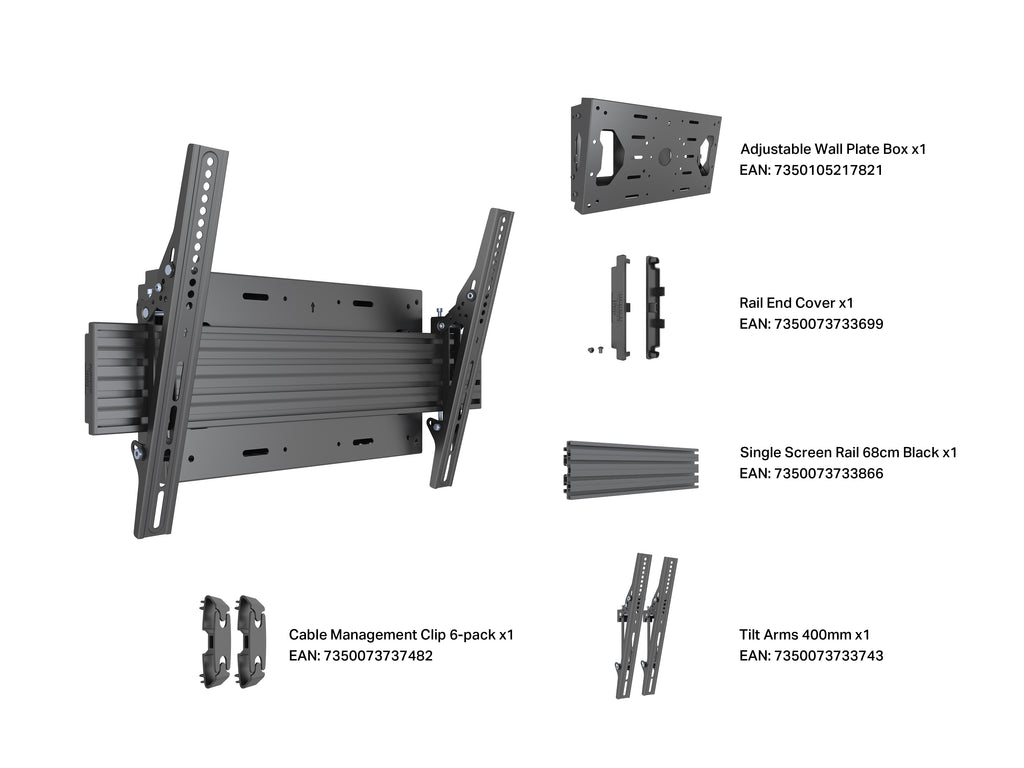 Multibrackets 3527 soporte para pantalla de señalización 75" Negro