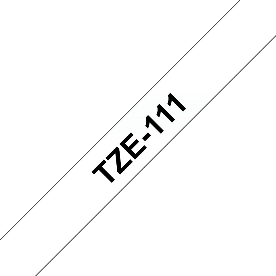 Brother TZE-111 cinta para impresora de etiquetas Negro sobre transparente (2)