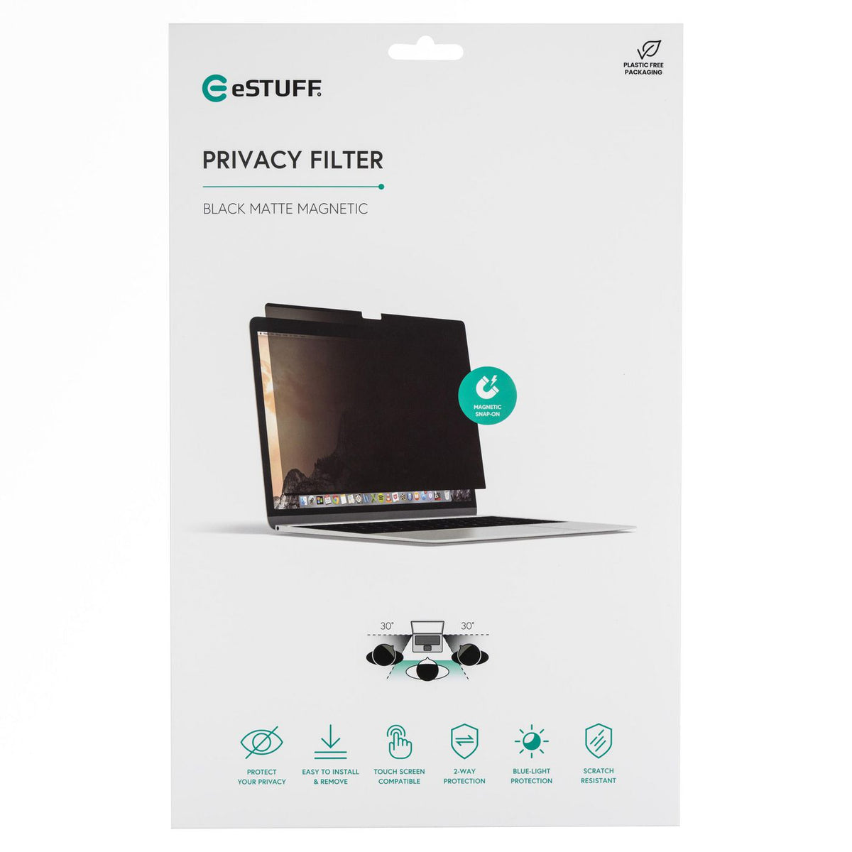 eSTUFF GLBMMB15 filtro para monitor 39,1 cm (15.4") Portátil Filtro de privacidad para pantallas sin marco (4)