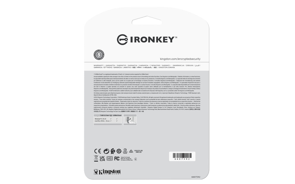Kingston IronKey Locker+ 50 - Unidad flash USB - cifrado - 64GB - USB3.2 Gen 1