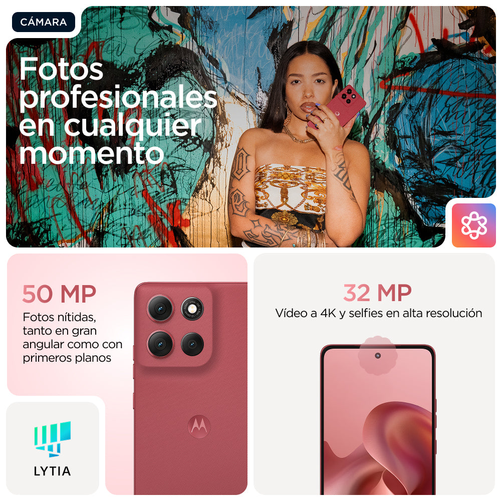 Motorola moto g86 5G 16,9 cm (6.67") SIM doble Android 15 USB Tipo C 8 GB 256 GB 5200 mAh Rosa (8)