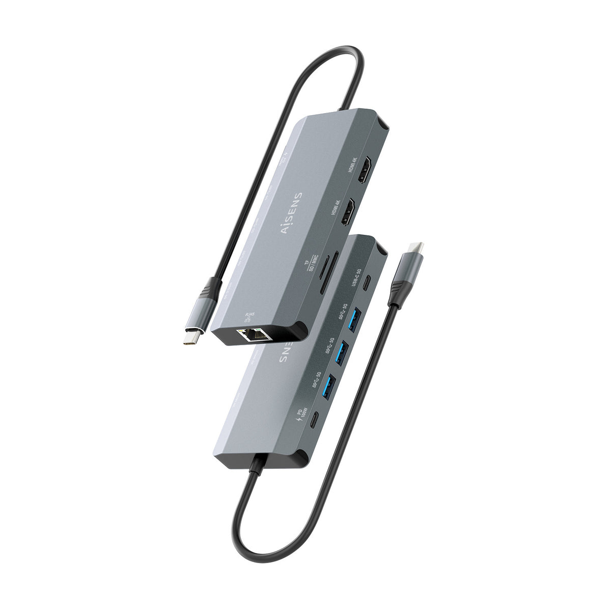 AISENS ASUC-10P052-GR base para portátil y replicador de puertos Alámbrico USB 3.2 Gen 1 (3.1 Gen 1) Type-C (4)