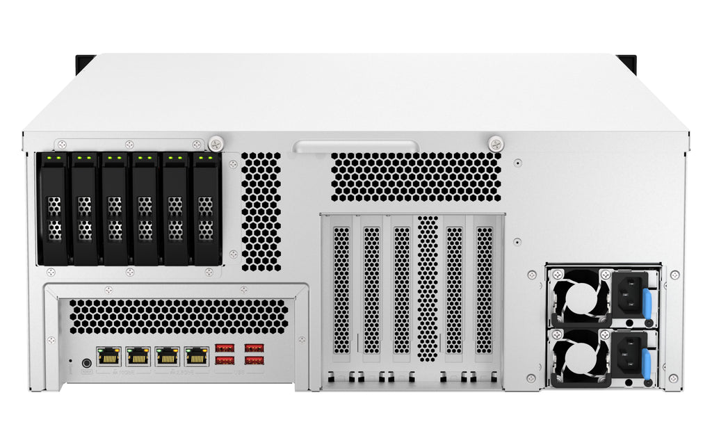QNAP TS-H3087XU-RP NAS Bastidor (4U) Intel Xeon E E-2378 64 GB DDR4 0 TB QuTS hero Negro, Blanco (6)