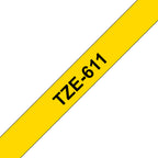 Brother TZE-611 cinta para impresora de etiquetas Negro sobre amarillo (2)