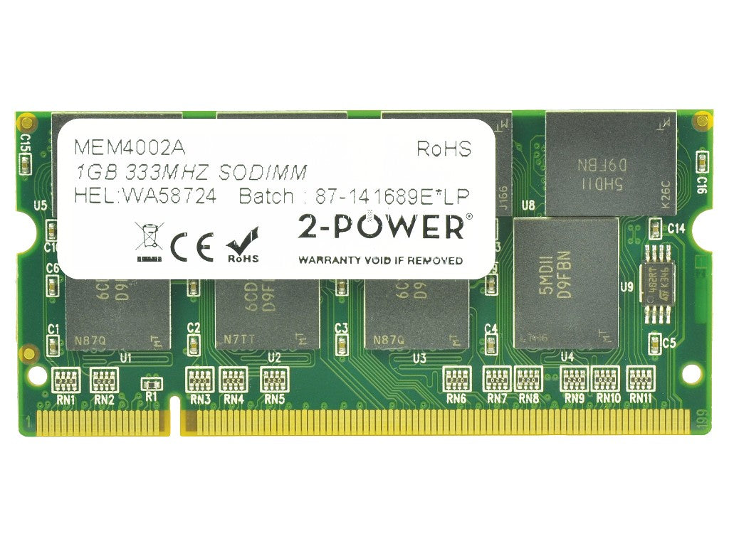2-Power MEM4002A módulo de memoria 1 GB 1 x 1 GB DDR 200-pin SO-DIMM