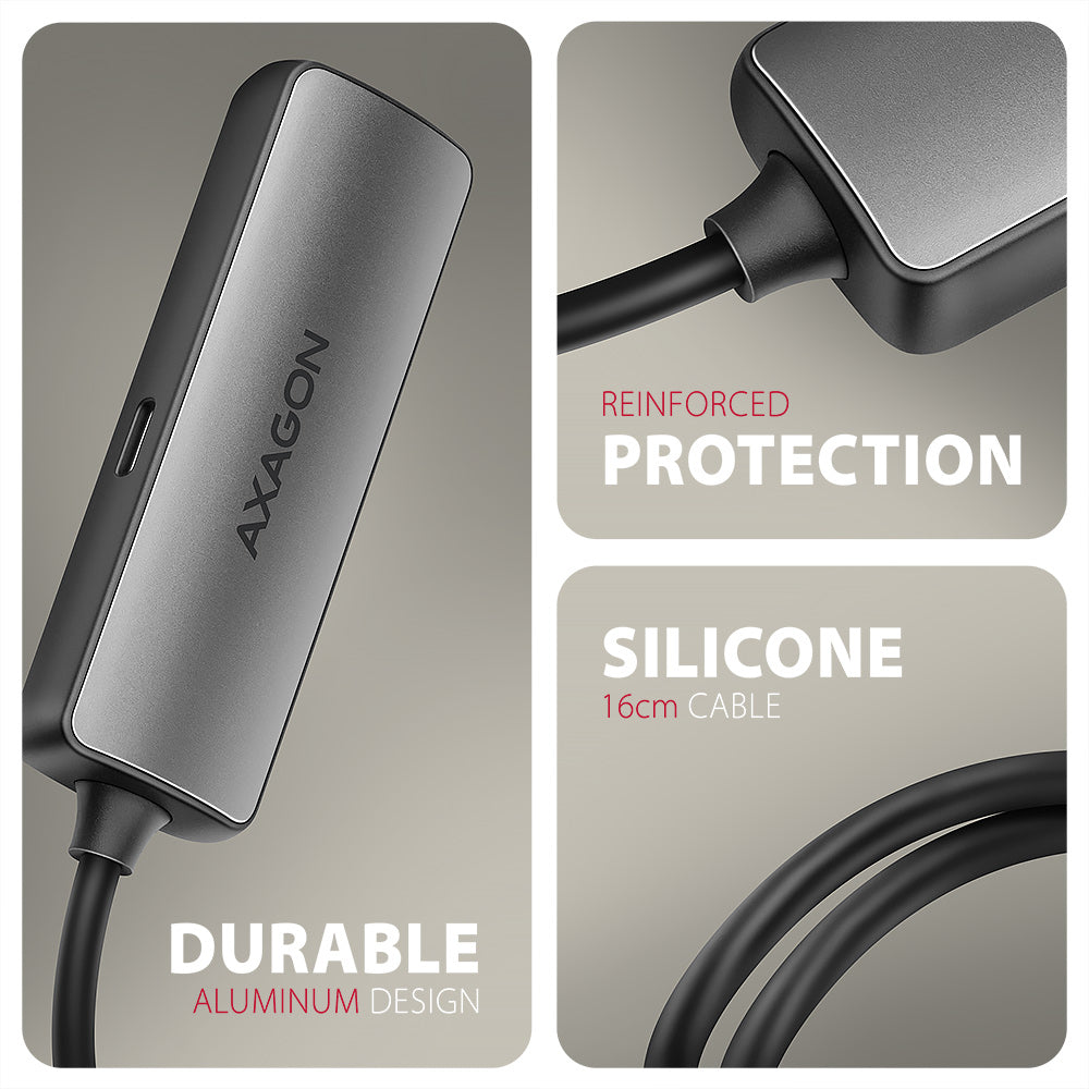 Axagon RVC-HI8KPD, USB-C -> HDMI 2.1 redukce / adaptér, 8K/60Hz, 4K/144Hz, HDR10+, PD100W 0,16 m USB Tipo C HDMI + USB Type-C (4)