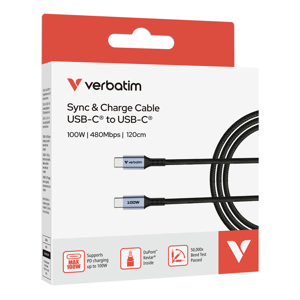 Verbatim 31846 cable USB USB 2.0 1,2 m USB C 0,48 Gbit/s 100 W Negro (7)