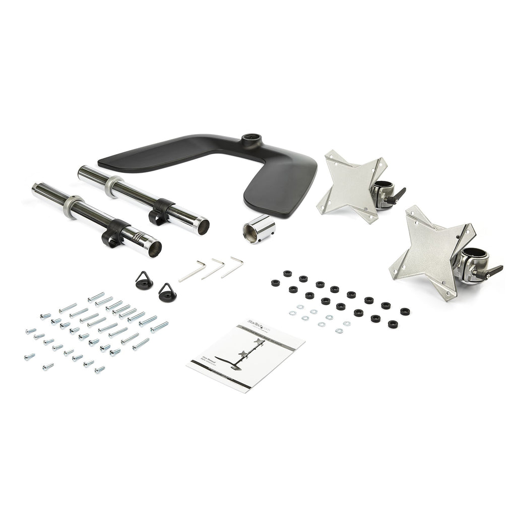 StarTech.com ARMDUOVS soporte para monitor 68,6 cm (27") Escritorio Negro, Plata (3)