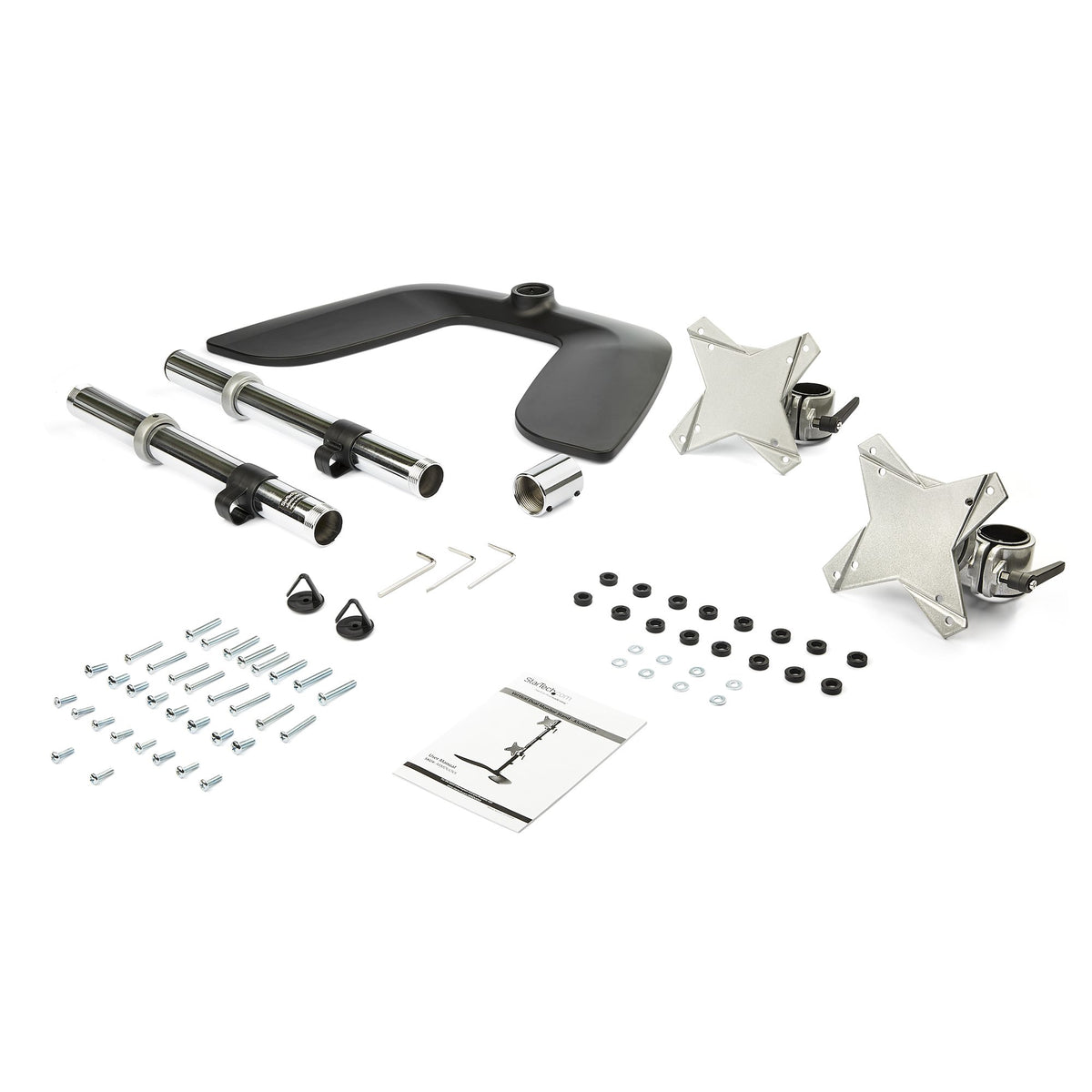 StarTech.com ARMDUOVS soporte para monitor 68,6 cm (27") Escritorio Negro, Plata (3)