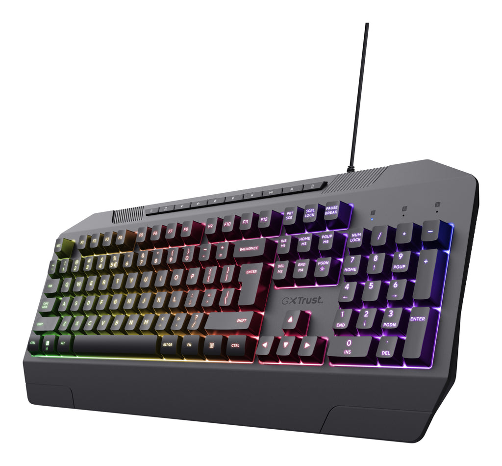 Trust GXT 836 Evocx teclado Juego USB QWERTY Inglés del Reino Unido Negro