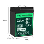 verde Cell AGM15 batería SAI plomo-ácido sellada 6V 4 Ah