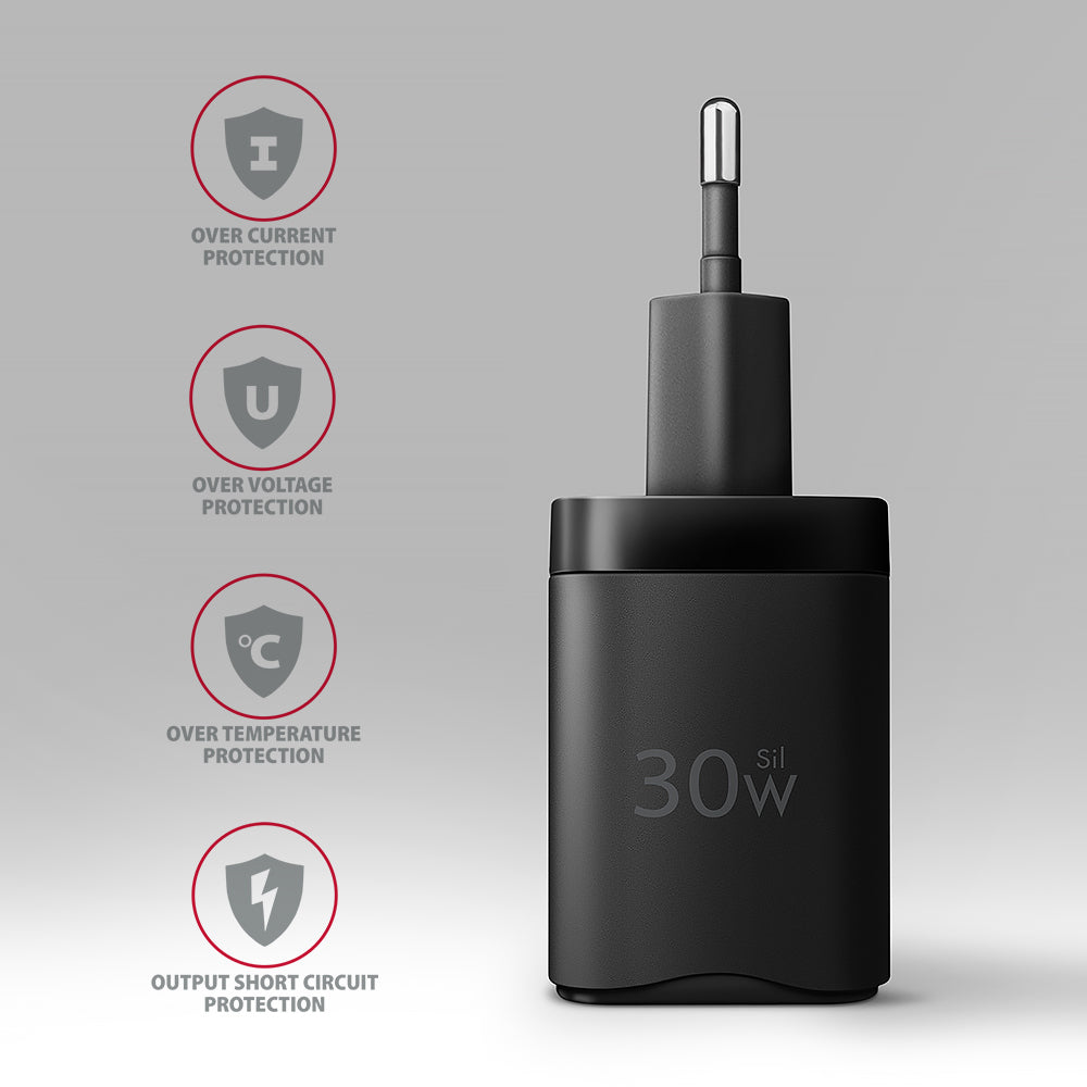 Axagon ACU-PD30 cargador de dispositivo móvil Teléfono móvil, Smartphone, Reloj inteligente, Tableta, Universal, Ver Negro Corriente alterna Carga rápida Interior (5)