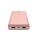 Cargador portátil - 20000 mAh - 15 vatios - 3 A - 3 conectores de salida (USB-C, 2 x USB) - en el cable: USB-C - oro rosa