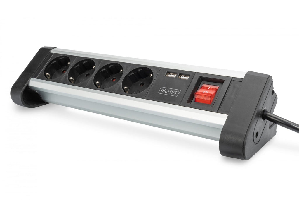 Digitus Bloc 4 prises de bureau avec 2 raccords USB