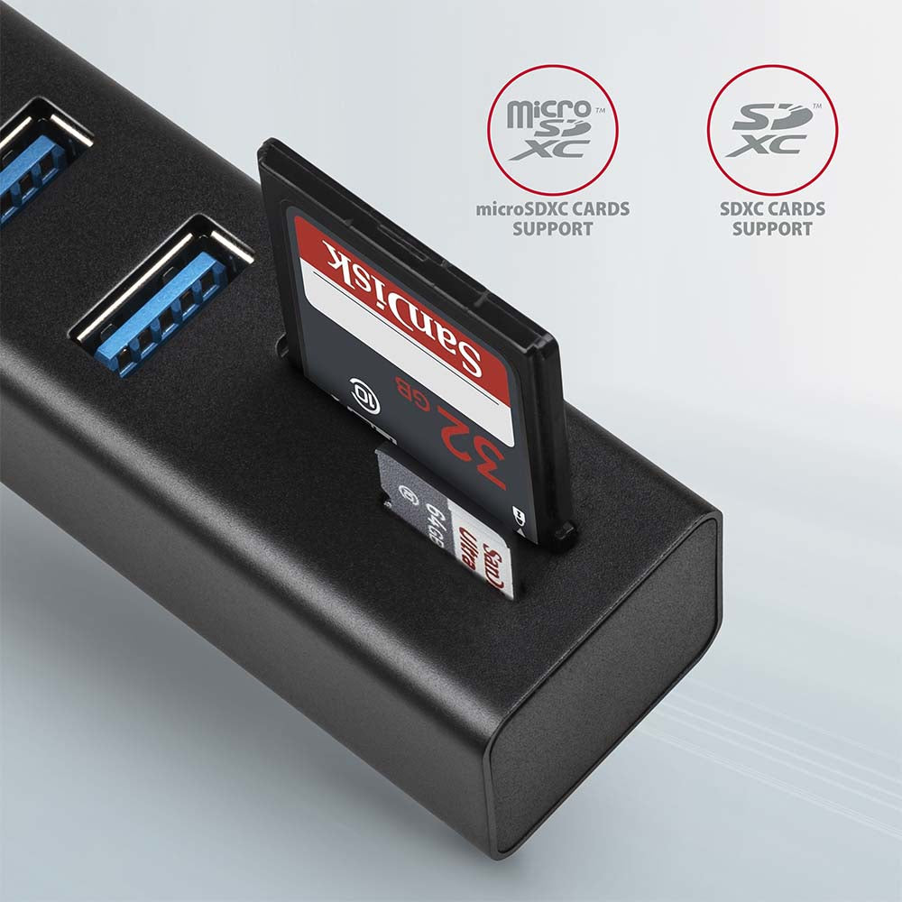 Axagon HMA-CR3A base para portátil y replicador de puertos Alámbrico USB 3.2 Gen 1 (3.1 Gen 1) Type-A Negro (3)