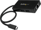 Startech HB30C3A1GE - Ladrón con Adaptador de Alimentación, Hub