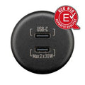 Cargador de instalación en panel USB dual con cables pelados, 2x 30W, longitud de cable 200 mm - USB-C / USB-C