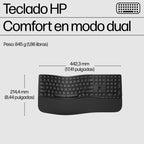 HP 685 Comfort Dual-Mode Keyboard and Mouse Combo teclado Ratón incluido Oficina RF Wireless + Bluetooth Negro (3)