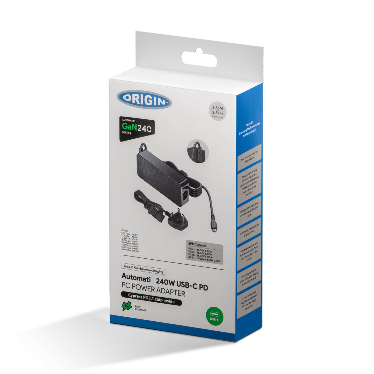 Origin Storage OS-C240W adaptador e inversor de corriente Interior 240 W Negro (7)