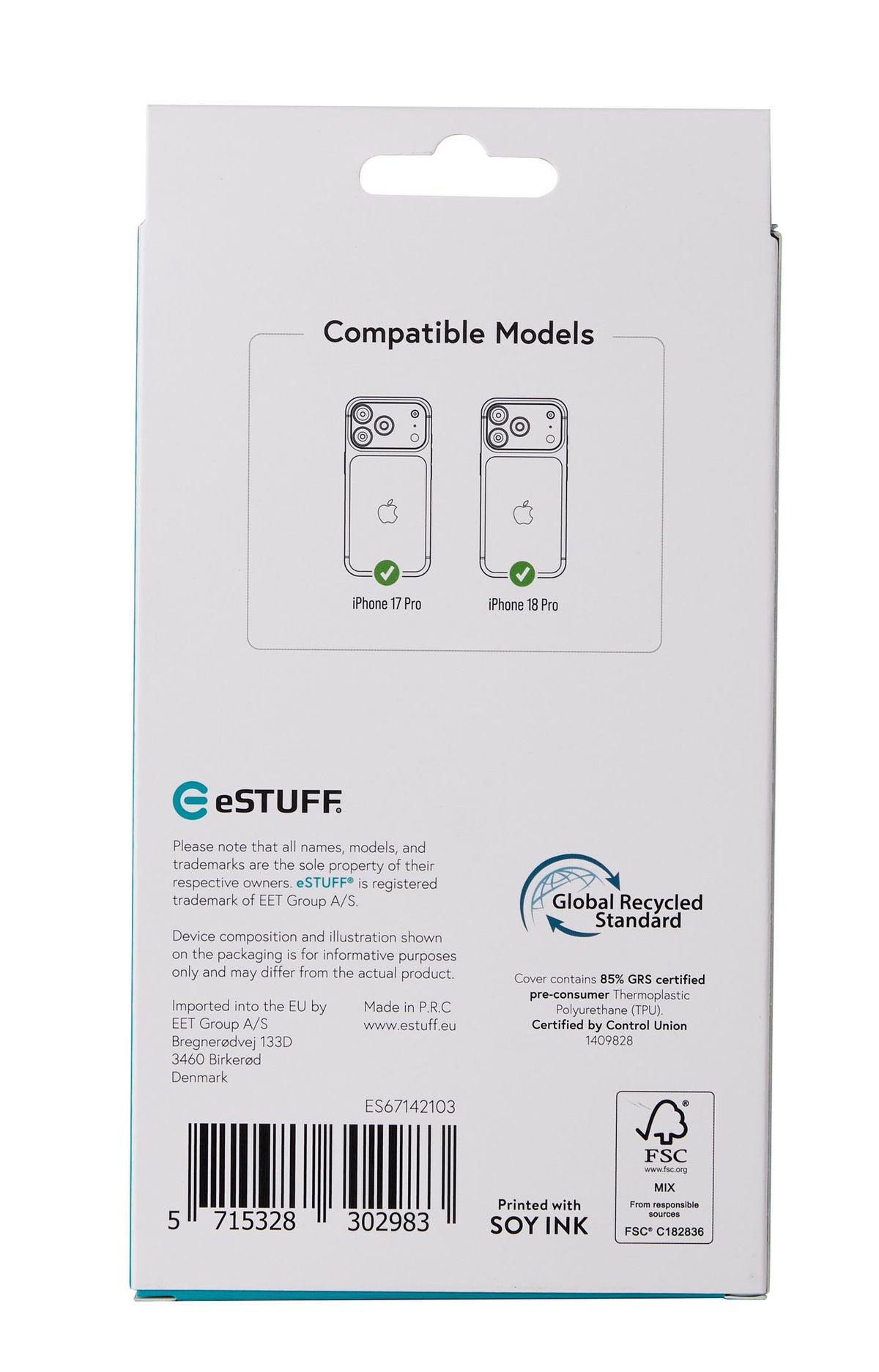 eSTUFF INFINITE (GRS) OSLO iPhone 18 Pro/17 Pro Clear Magnetic Cover funda para teléfono móvil Transparente (9)