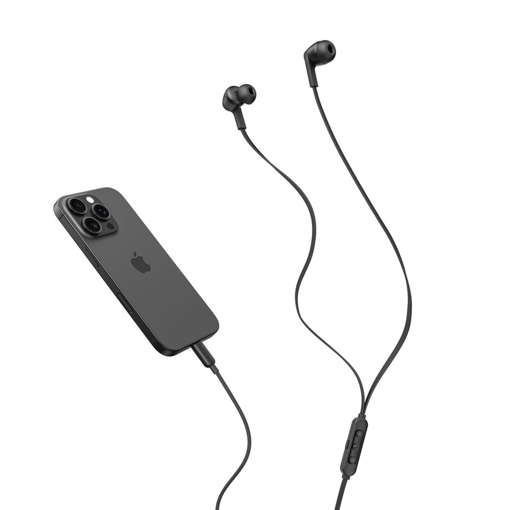 Auriculares internos con micro - en oreja - cableado - cancelación de sonido activo - USB-C - aislamiento de ruido - negro