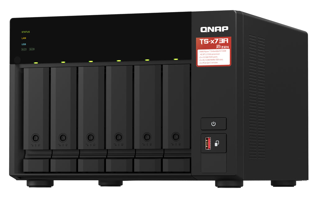QNAP TS-673A NAS Torre Ryzen Embedded V1500B 8 GB DDR4 0 TB QNAP Turbo System Negro (6)