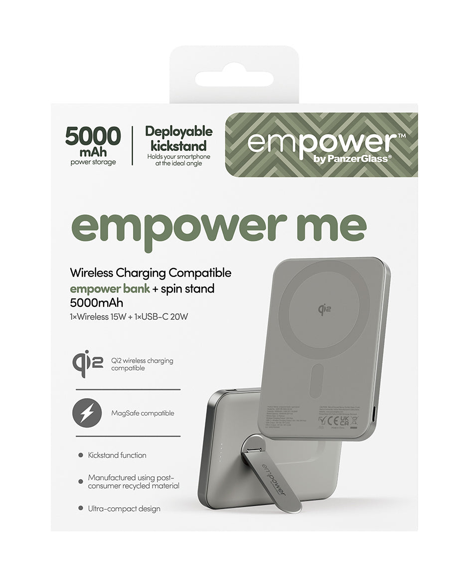 PanzerGlass empower™ by ® empower™ Bank w. Spin Stand, 5000mAh
