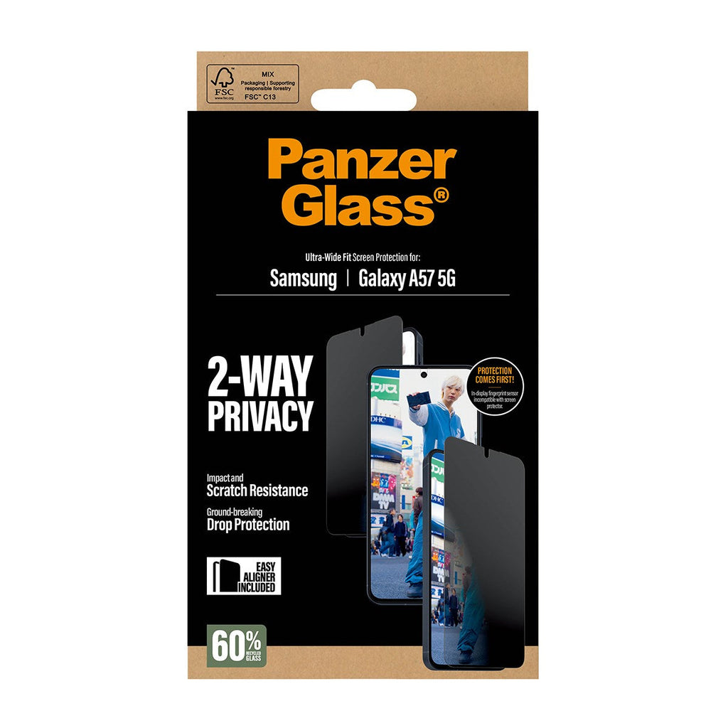 PanzerGlass Privacy Screen Protector UWF - Clear - Samsung Galaxy A57 5G Protector de pantalla (2)