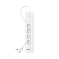 Protector contra sobretensiones - con puertos USB-C y USB-A - conectores de salida: 4 - 2 m cable