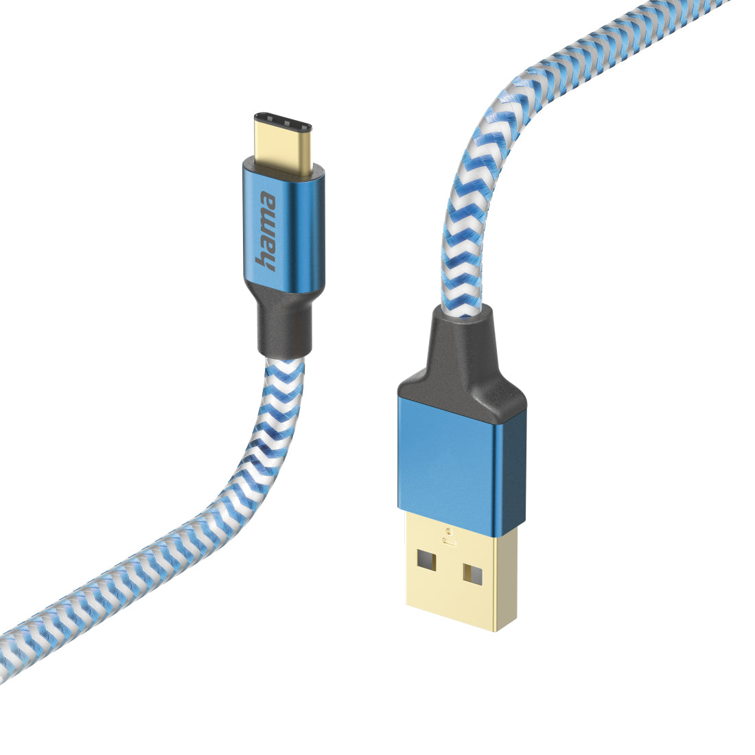 Hama Reflective cable USB USB 2.0 1,5 m USB A USB C 0,48 Gbit/s Azul (2)