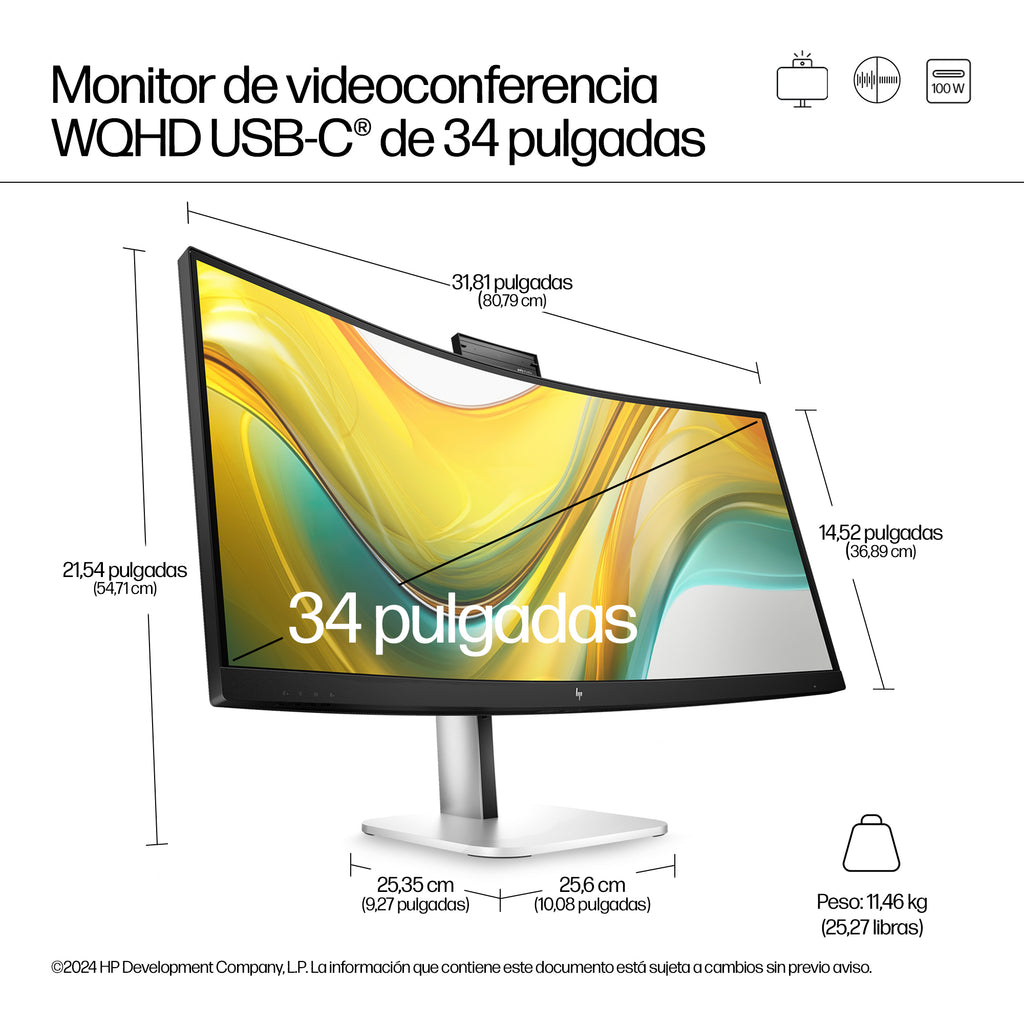 HP Series 5 Pro 534pm pantalla para PC 86,4 cm (34") 3440 x 1440 Pixeles Wide Quad HD LCD Negro (6)