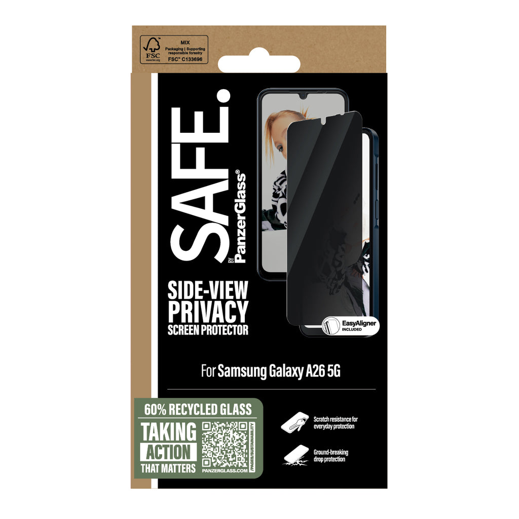 PanzerGlass SAFE. by ® 2-Way Privacy Screen Protector Samsung Galaxy A26 5G | Ultra-Wide Fit w. EasyAligner Protector de pantalla 1 pieza(s) (3)
