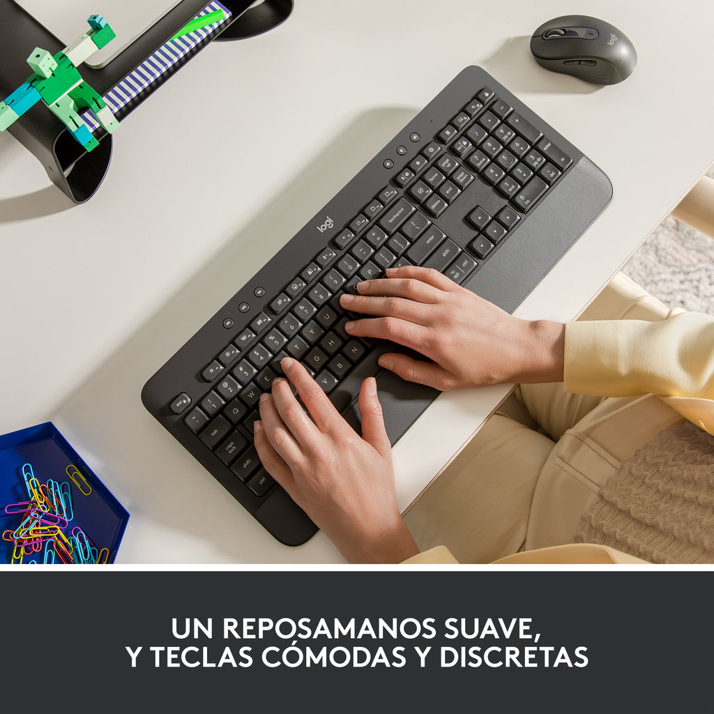 Logitech Signature K650 teclado Oficina Bluetooth QWERTY Español Grafito (9)