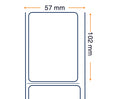 Labels, Zebra, Papel normal, Z-Select 2000T, An: 57.15 mm, Al: 101.6 mm, P: 127 mm, C: 25.4 mm 3007204-T