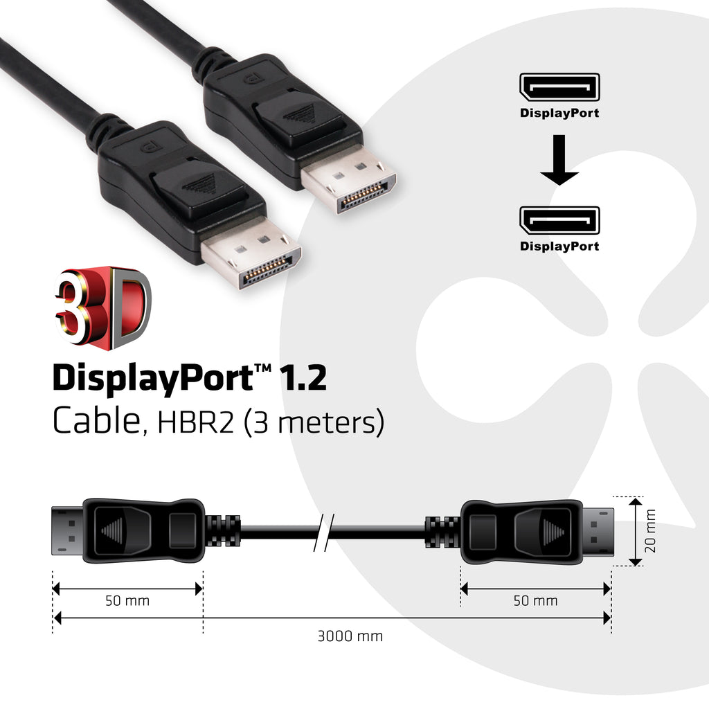 CLUB3D CAC-1064 cable DisplayPort 3 m Negro (6)