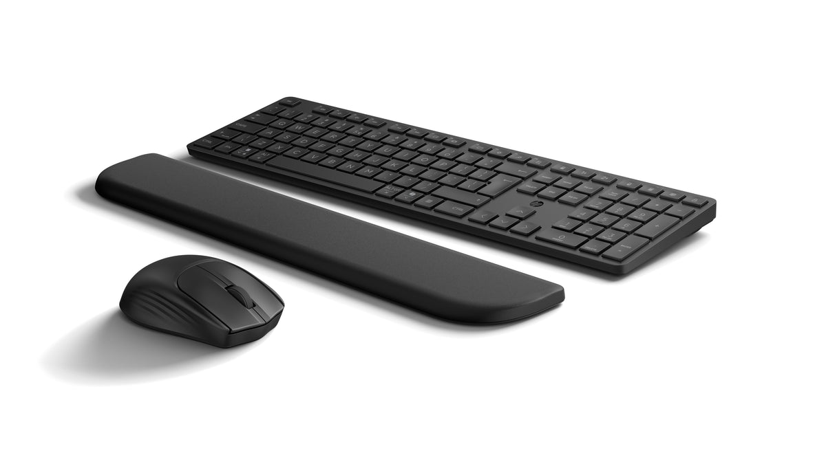 HP Multi-Device Dual-Mode Mouse and Keyboard Combo with Palm Rest 580C teclado Ratón incluido Hogar / Oficina USB + Bluetooth Negro (2)