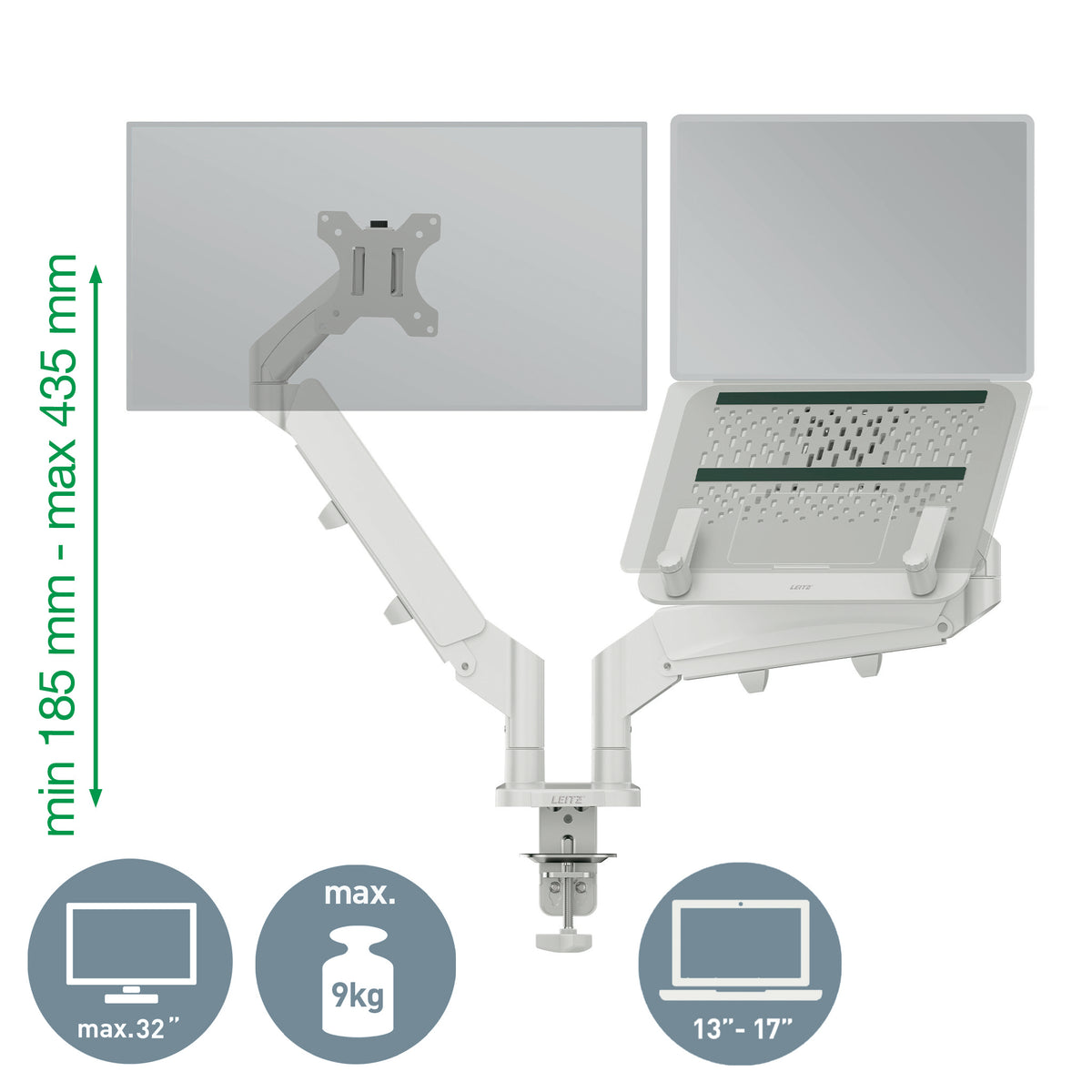 Leitz 65380085 soporte para monitor 81,3 cm (32") Escritorio Gris (4)