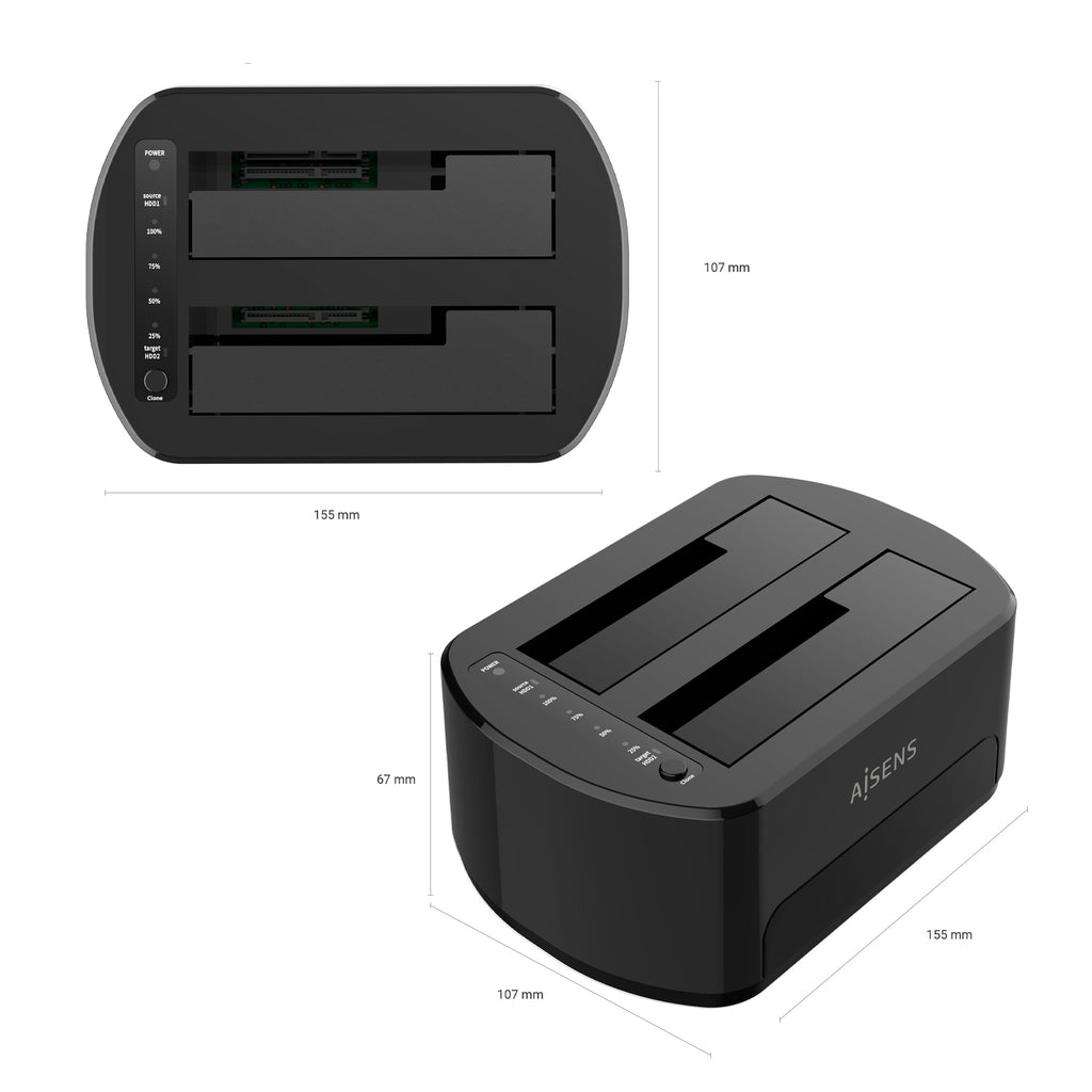 AISENS ASDS-D03B base de conexión para disco duro USB 3.2 Gen 1 (3.1 Gen 1) Type-B Negro (5)
