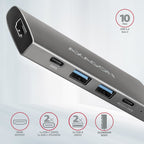 Axagon HMC-5G2 base para portátil y replicador de puertos Alámbrico USB 3.2 Gen 2 (3.1 Gen 2) Type-C Gris (4)