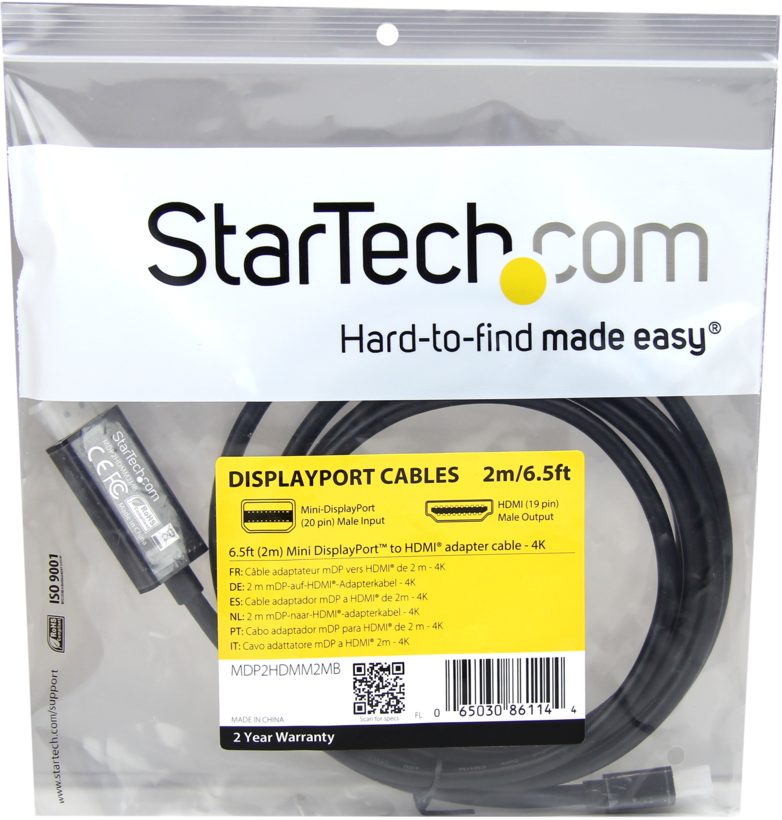 Startech MDP2HDMM3MB - 4K 30Hz, UltraHD, Cable con Adaptador Incluido, Negro (5)