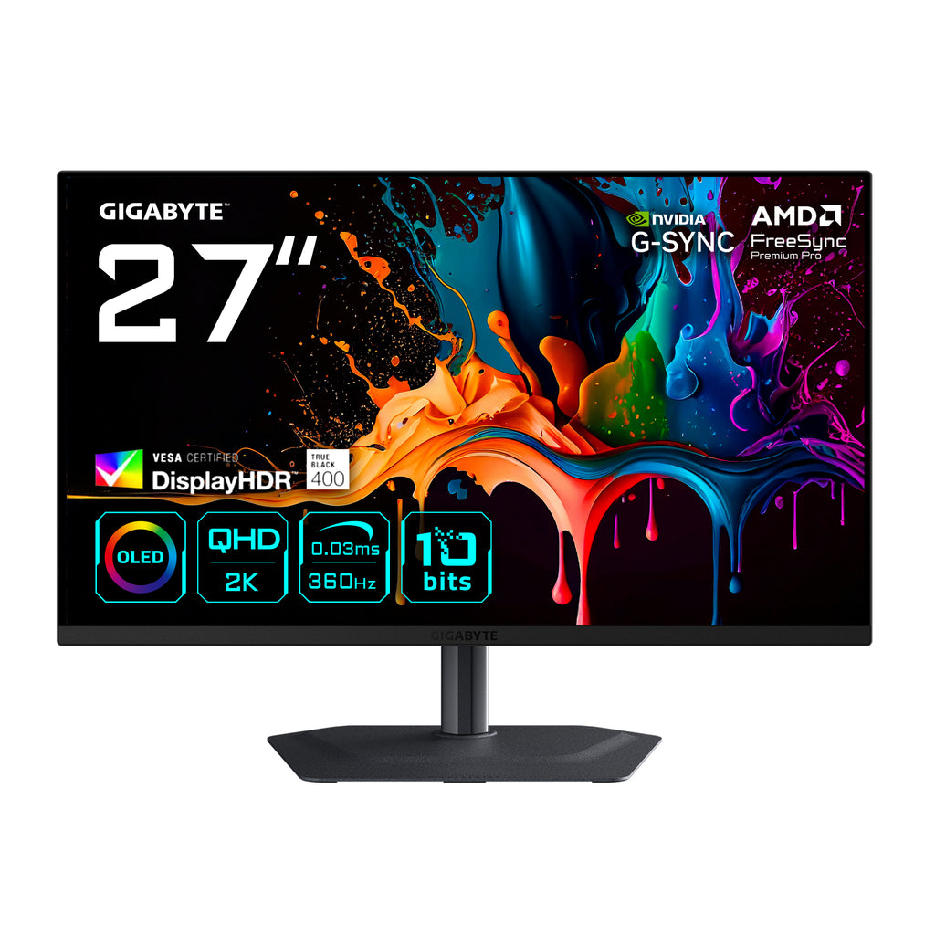 GIGABYTE MO27Q3 pantalla para PC 68,6 cm (27") 2560 x 1440 Pixeles Quad HD QD-OLED Negro (2)