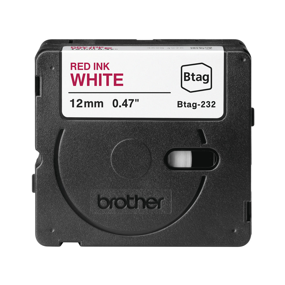 Brother BTAG-232 cinta para impresora de etiquetas Rojo sobre blanco (4)
