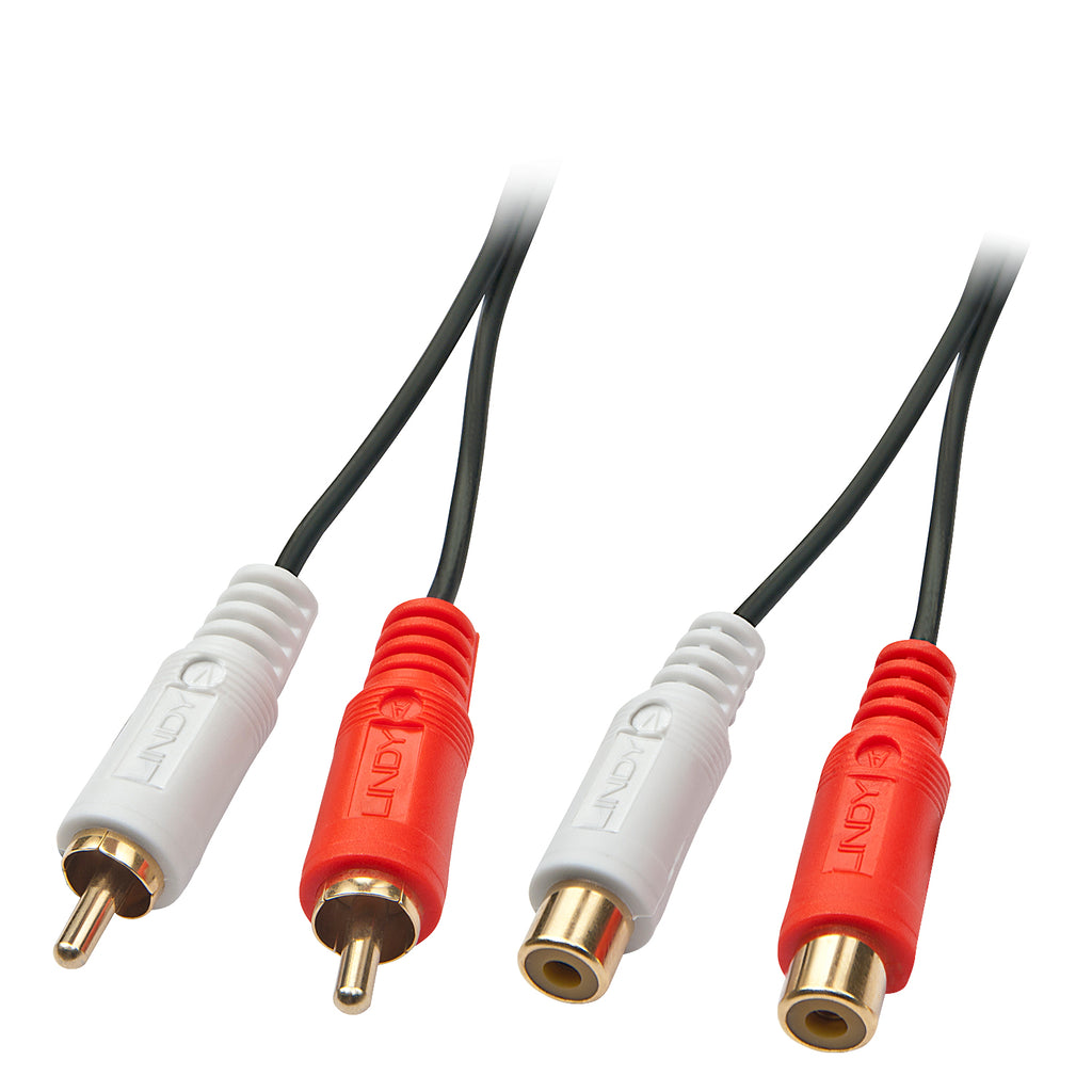 Lindy 35671 cable de audio 2 m 2 x RCA Negro, Rojo, Blanco (2)