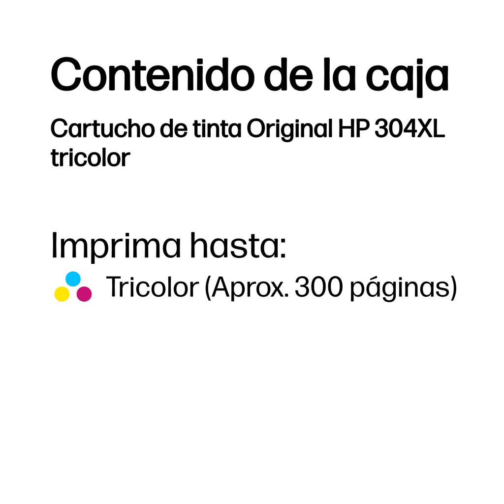 HP 304XL Tri-color Original Ink Cartridge cartucho de tinta 1 pieza(s) Alto Cian, Magenta, Amarillo (4)