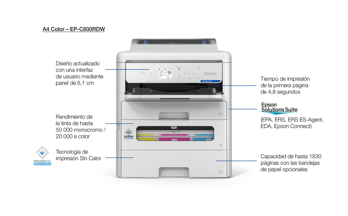 Epson WorkForce Pro EP-C800RDW impresora de inyección de tinta Color 4800 x 1200 DPI A4 Wifi (2)