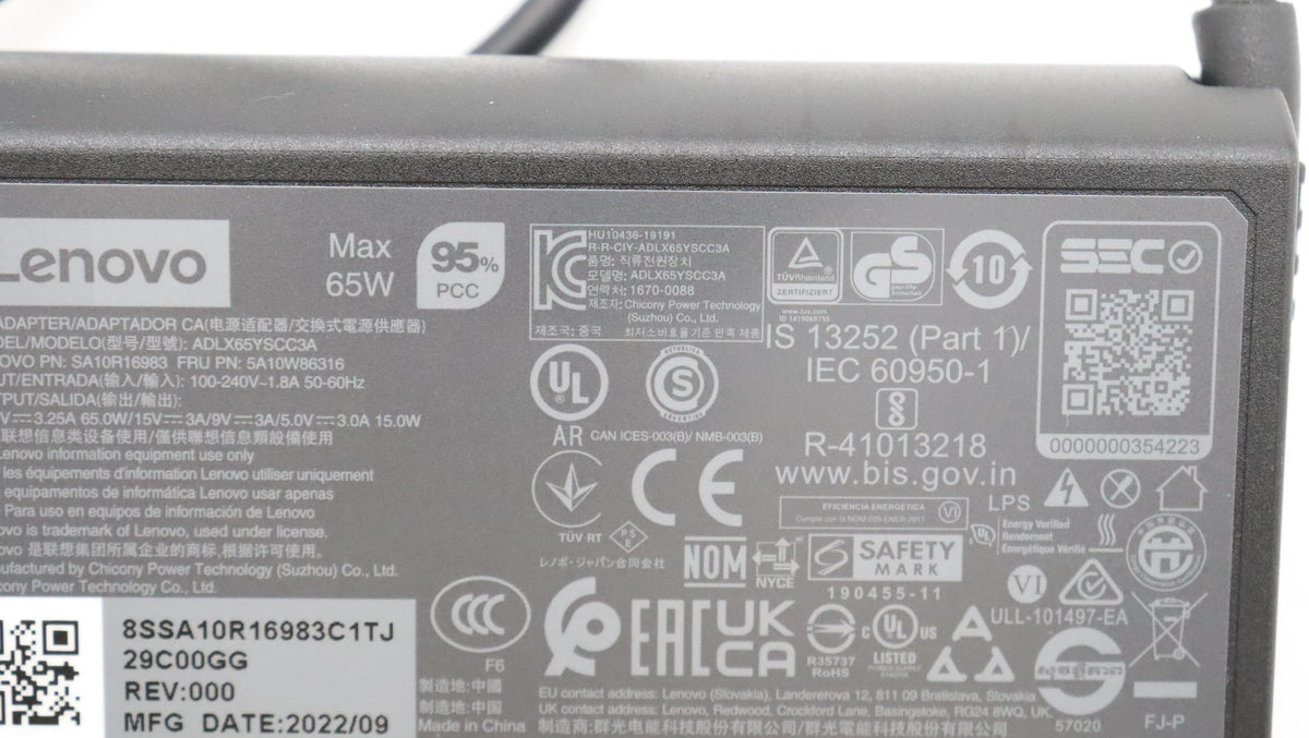 65W Power Delivery AC adapter